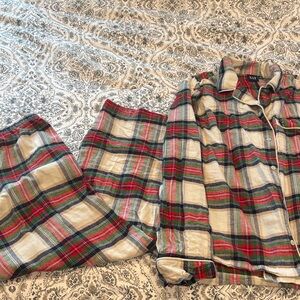 GAP Plaid Button-Up Shirt and pants in Red, Green & Cream